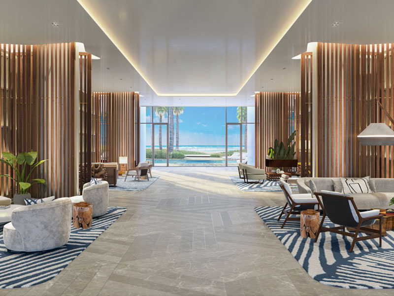 Entrance rendering to Goldwynn Penthouses Nassau Bahamas