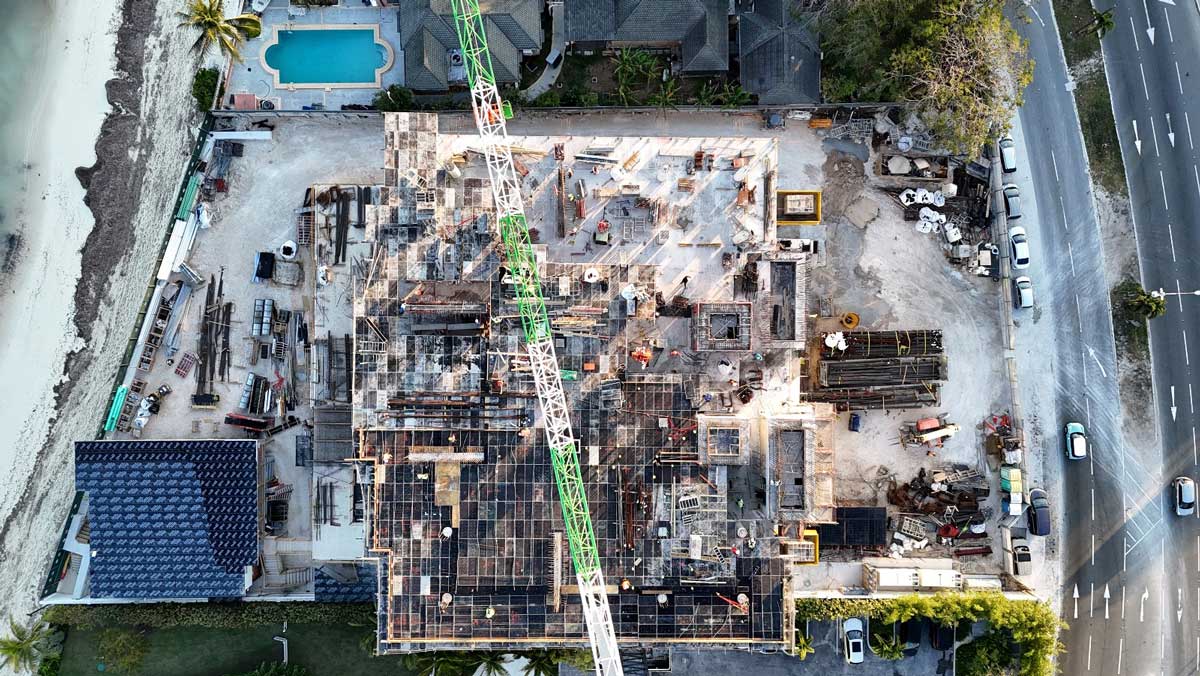 Birds Eye view of construction