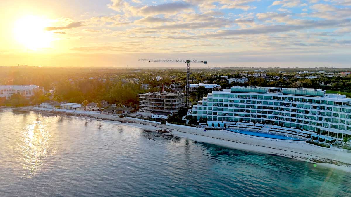 From the water view of Penthouses construction