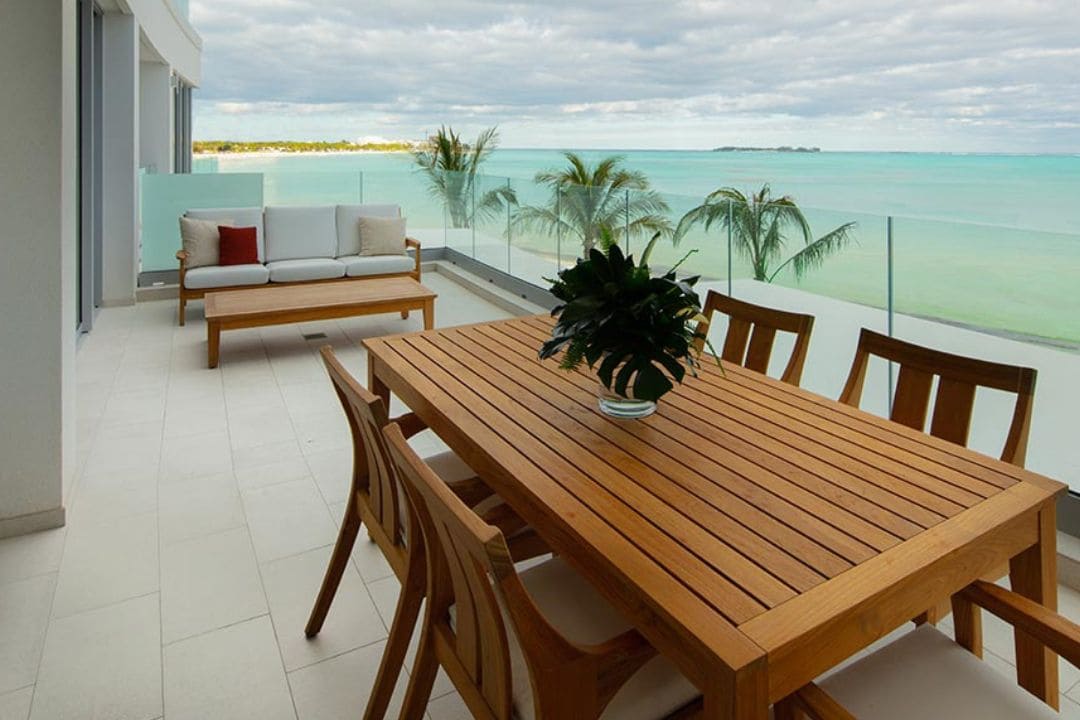 work space outside on balcony