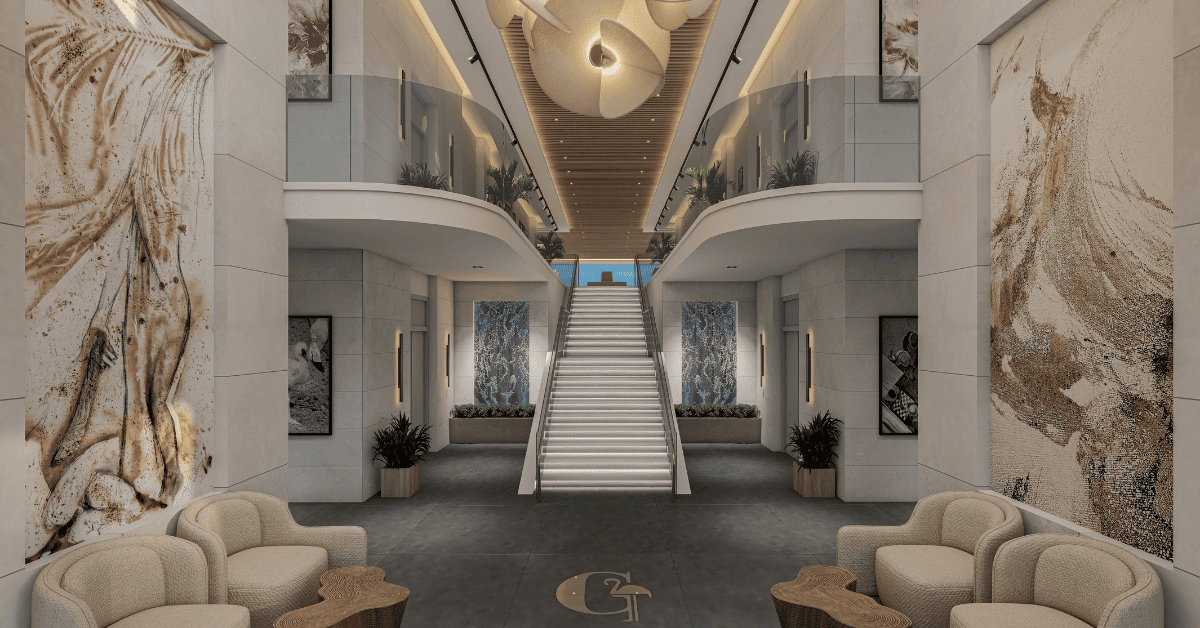New Lobby stairs rendering