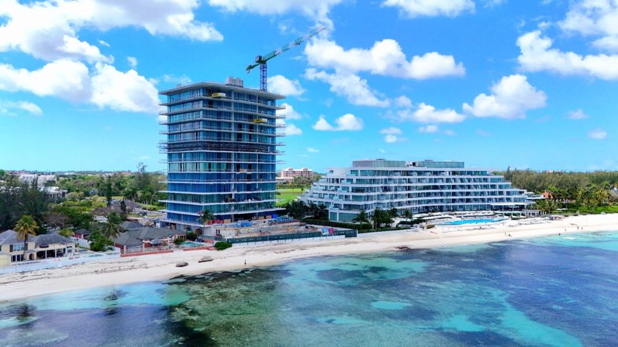 May 5, 2026 Penthouses Construction Update: The Penthouses at Goldwynn rising on Cable Beach, Nassau