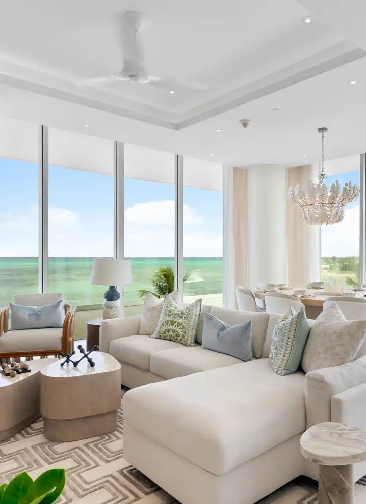 Living Room of Model Beachfront Residence at The Penthouses at Goldwynn